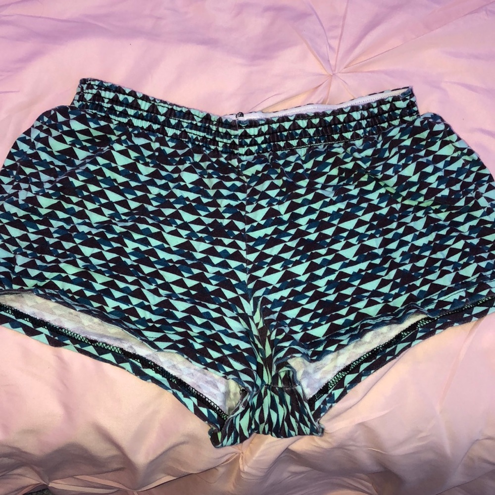 blue patterned soffe shorts